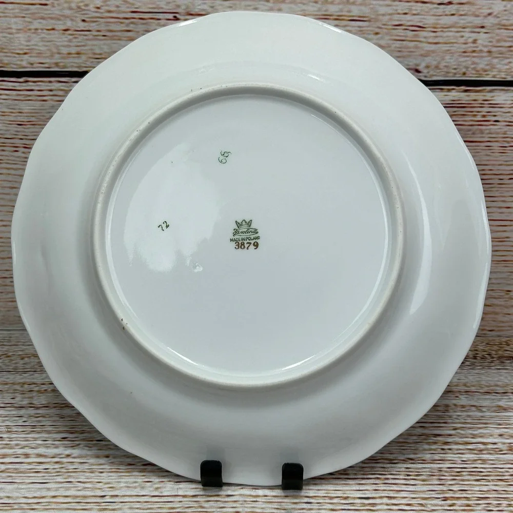 Favolina Karolina Jarolina Poland China Dinner Plate Silver Scalloped 3879‎ 11